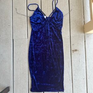 Windsor Velvet Bodycon Dress Party Cocktail Mini Blue Dress Size‎ S